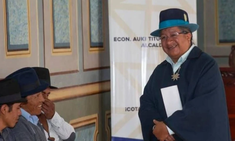 Auki Tituaña fue alcalde de Cotacachi / Foto: cortesía Municipio de Cotacachi