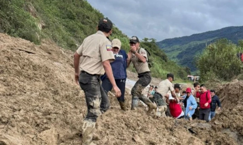 En Zamora Chinchipe se han registrado 565 afectados directos por las fuertes lluvias / Foto: cortesía Ministerio del Interior 