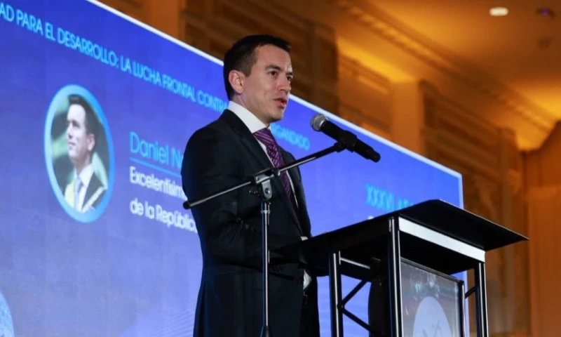 El valor actual de 413 enteros marca un nuevo pico mínimo en la gestión del actual presidente, Daniel Noboa / Foto: cortesía Comunicación Ecuador