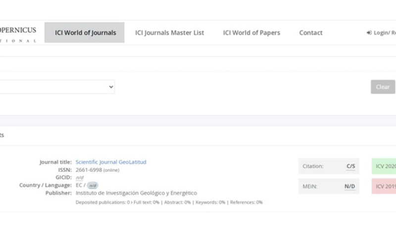 GeoLatitud ya forma parte de Index Copernicus International / Foto: IIGE