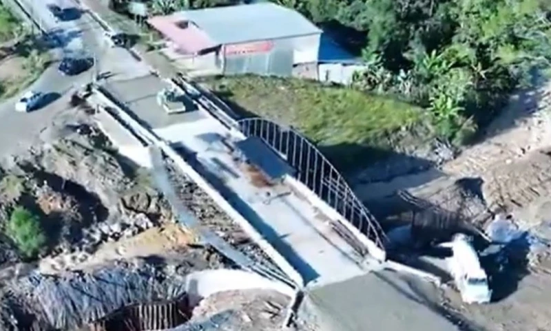 El puente unirá las provincias de Zamora Chinchipe y Morona Santiago / Foto: cortesía EcuaCorriente