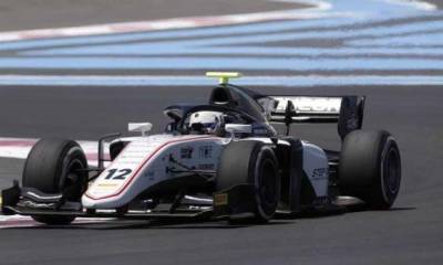 El automovilista ecuatoriano Juan Manuel Correa durante una competencia de la Fórmula 2 en Francia. Foto: El Comercio