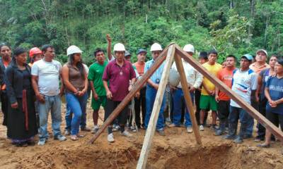 La construcción se ubica a 300 metros de la población de Shaime - Foto: Zamora Chinchipe