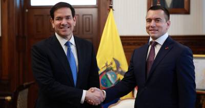 Marco Rubio se reunió ayer con Daniel Noboa en Carondelet / Foto: cortesía Presidencia