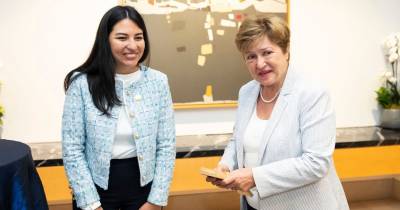Kristalina Georgieva, directora del FMI, se reunió con Sariha Moya, ministra de finanzas, en abril / Foto: cortesía Kristalina Georgieva
