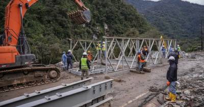 Los puentes Bailey son estructuras temporales que permiten restablecer el tráfico vehicular de manera rápida / Foto: cortesía MTOP