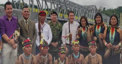 Ayer se inauguró la megaobra sobre el río Upano, en la provincia de Morona Santiago / Foto: cortesía MTOP