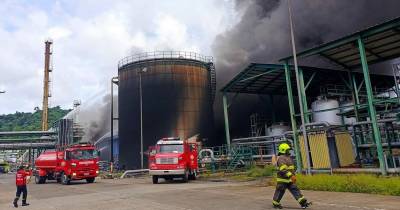 El incendio en la Refinería de Esmeraldas se suscitó por causas que aún se investigan / Foto: EFE