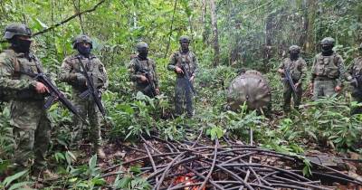 Toda la infraestructura fue destruida con el objetivo de impedir "su posible uso para actividades ilícitas transfronterizas" / Foto: cortesía Ejército Ecuatoriano