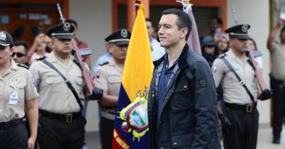 El presidente Daniel Noboa entregó la Unidad de Policía Comunitaria (UPC) en Echeandía / Foto: cortesía Presidencia