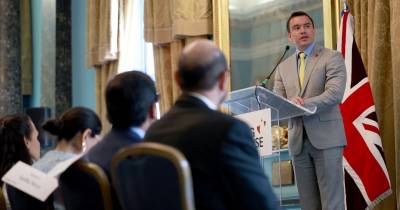 Daniel Noboa participó en una conferencia organizada por Canning House en Londres / Foto: cortesía Presidencia