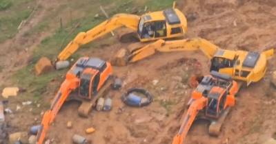6 campamentos mineros clandestinos fueron destruidos / Foto: cortesía Ejército Ecuatoriano