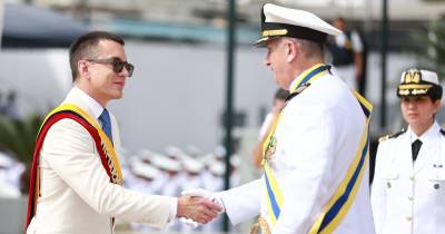 El mandatario estuvo en la Primera Zona Naval de Guayaquil / Foto: cortesía Presidencia