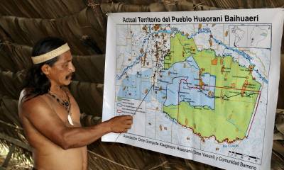 Si bien los pozos y las plataformas petroleras quedan más al norte, en la provincia de Orellana, quieren que la industria petrolera se vaya de todo el Yasuní/ Foto: cortesía EFE