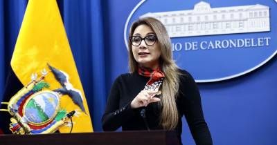 Carolina Jaramillo, vocera de la Presidencia, brindó hoy una rueda de prensa en Carondelet / Foto: cortesía Presidencia