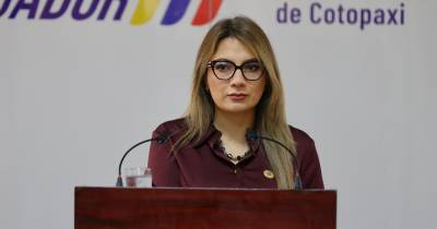 Carolina Jaramillo brindó su rueda de prensa semanal desde la Gobernación de Cotopaxi / Foto: cortesía Presidencia