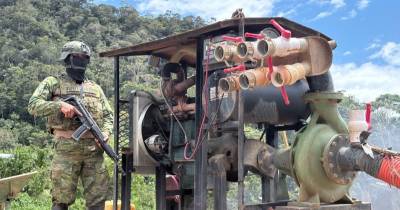 El operativo se realizó en parroquia Chuchumbletza, cantón Gualaquiza / Foto: cortesía Ejército ecuatoriano