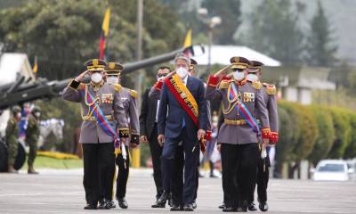 Lasso participó de la ceremonia militar en conmemoración de los 193 años de la Batalla de Tarqui / Foto: Cortesía Secretaría General de Comunicación de la Presidencia