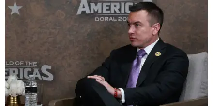 Noboa plantea cooperación regional en seguridad y cuestiona relación energética con Colombia