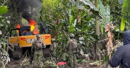 Destruyen un nuevo campamento de minería ilegal en Napo