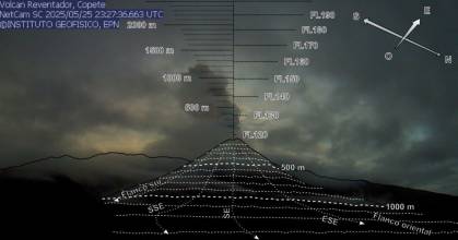 El Reventador registró intensa actividad 