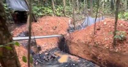 Refinería artesanal de crudo fue desmantelada en Sucumbíos