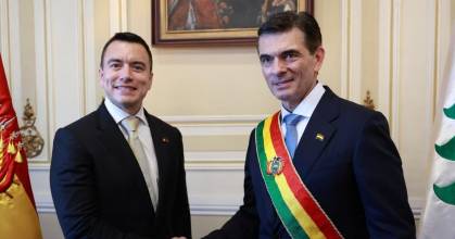 Daniel Noboa y Rodrigo Paz reinician cooperación entre Ecuador y Bolivia
