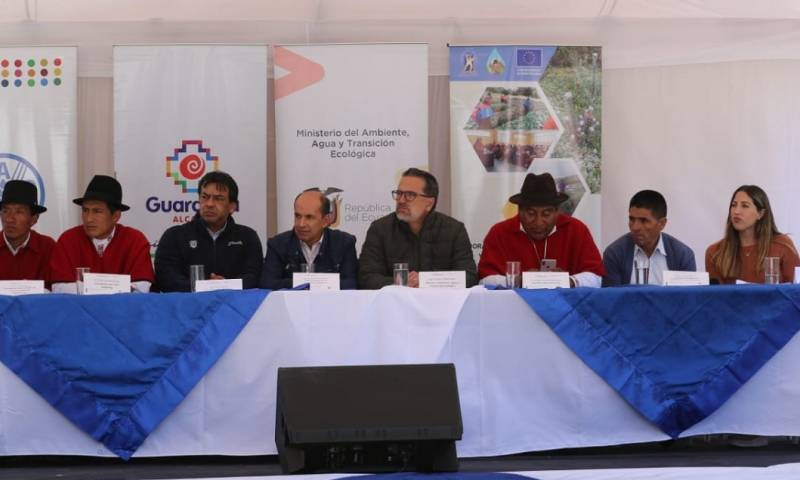 Simiátug beneficia con agua para consumo humano, soberanía alimentaria y abrevadero, a aproximadamente 10 mil personas de 42 comunidades del cantón Guaranda / Foto: cortesía ministerio de Ambiente