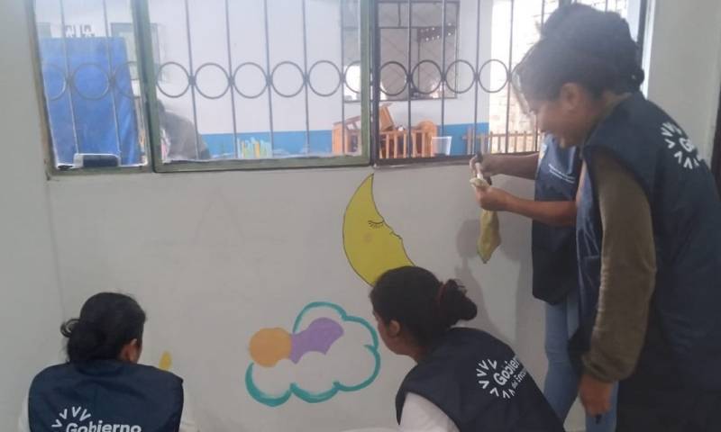 Permitió mejorar las fachadas de los Centros de Desarrollo Infantil (CDI) Carita de Ángel y Esperanzas del Mañana/ Foto: cortesía MIES