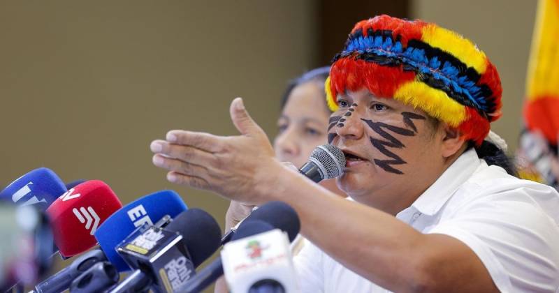 La Conaie exige también la liberación de doce procesados por "terrorismo" que fueron detenidos tras un ataque en Otavalo a una estación de policía, donde quemaron diez vehículos./ Foto: cortesía