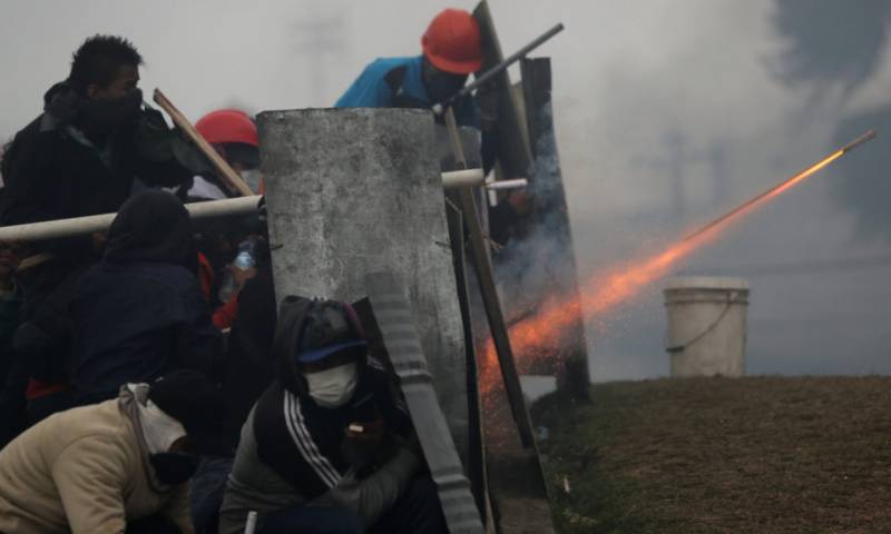 Protestas en contra de las medidas económicas del Gobierno. Foto tomada durante la jornada del domingo del 13 de octubre de 2019. Foto: Primicias