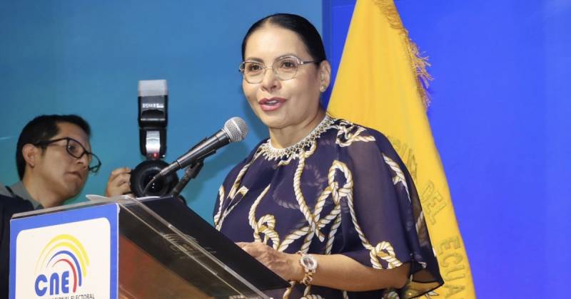 Diana Atamaint, presidenta del CNE, participó en el acto inaugural del simulacro / Foto: cortesía Diana Atamaint