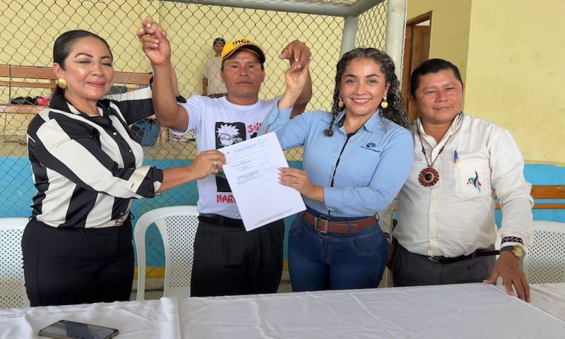 La obra beneficiará a 120 familias de comunidades Munditi Urku, Hatun Urku, Loma Alta e Israel / Foto: cortesía de Petroecuador