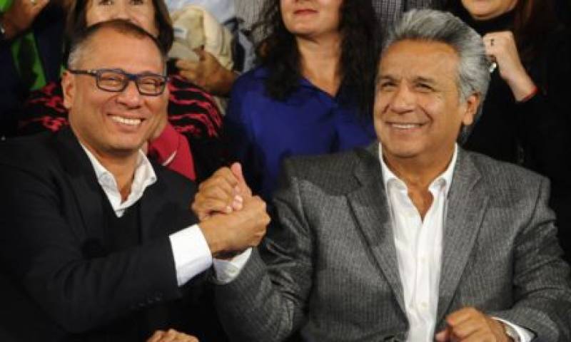 Jorge Glas y Lenín Moreno, el 4 de abril de 2017. Foto: La República