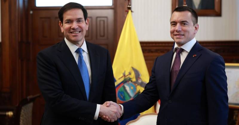 Marco Rubio se reunió ayer con Daniel Noboa en Carondelet / Foto: cortesía Presidencia