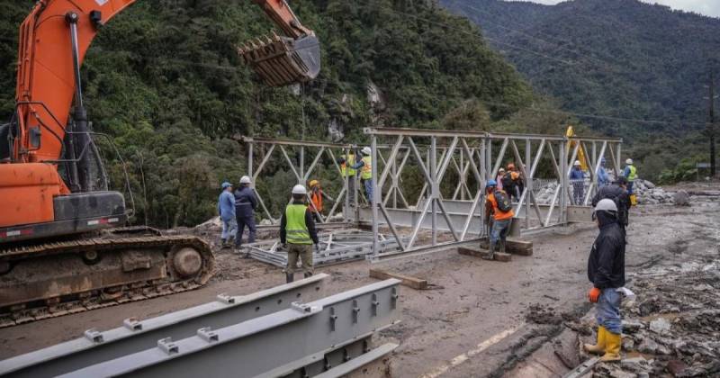 Los puentes Bailey son estructuras temporales que permiten restablecer el tráfico vehicular de manera rápida / Foto: cortesía MTOP