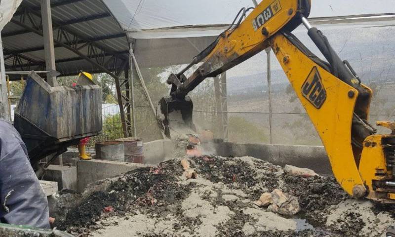 Se realizó mediante el sistema denominado "encapsulamiento", un procedimiento que permite destruir la droga en poco tiempo / Foto: cortesía minsiterio del Interior