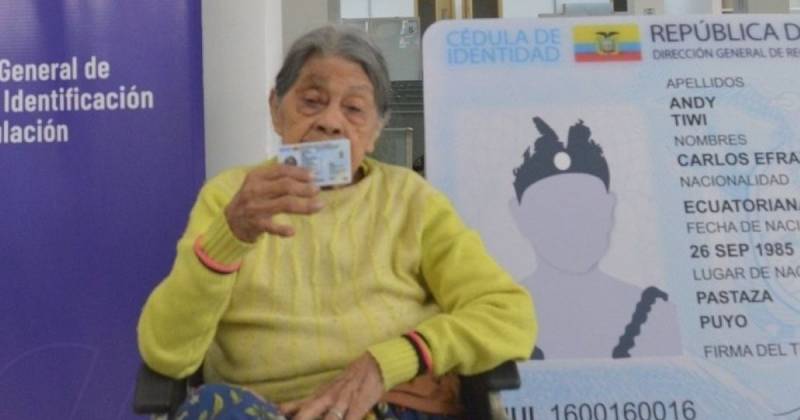 Juana Calapucha es oriunda de la comunidad de Chonta Punta / Foto: cortesía Registro Civil
