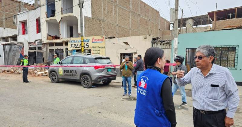 La onda expansiva causó daños en inmuebles y construcciones en un radio de 100 metros cuadrados / Foto: cortesía Defensoría del Pueblo de Perú