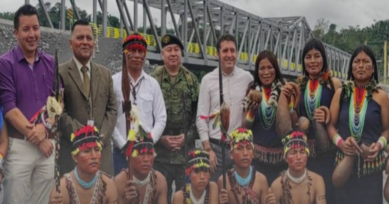 Ayer se inauguró la megaobra sobre el río Upano, en la provincia de Morona Santiago / Foto: cortesía MTOP