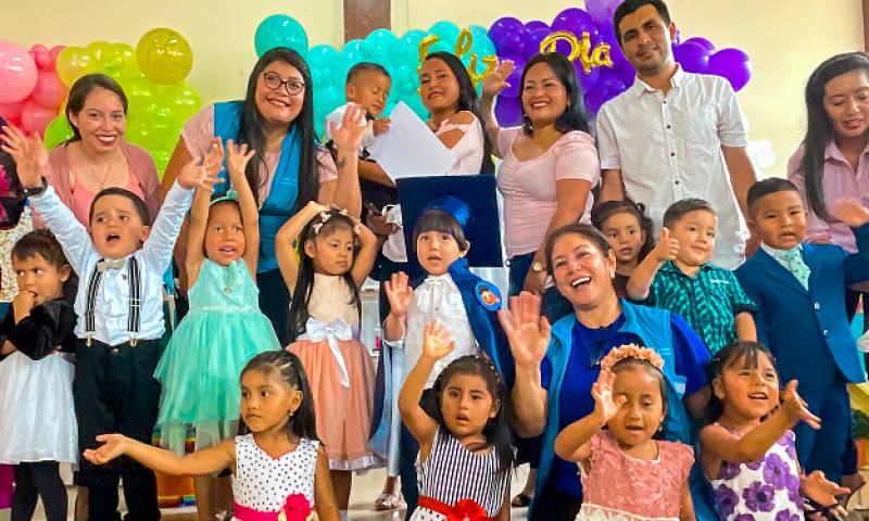 El 29 de julio, el ministerio de Inclusión Económica y Social (MIES) Distrito Puyo realizó el egreso de 486 niños de 3 años en los 29 Centros de Desarrollo Infantil (CDI). Foto: Cortesía MIES