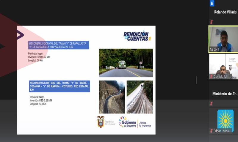 MTOP invirtió $ 9.2 millones en Napo durante el 2021 / Foto: cortesía Ministerio de Obras