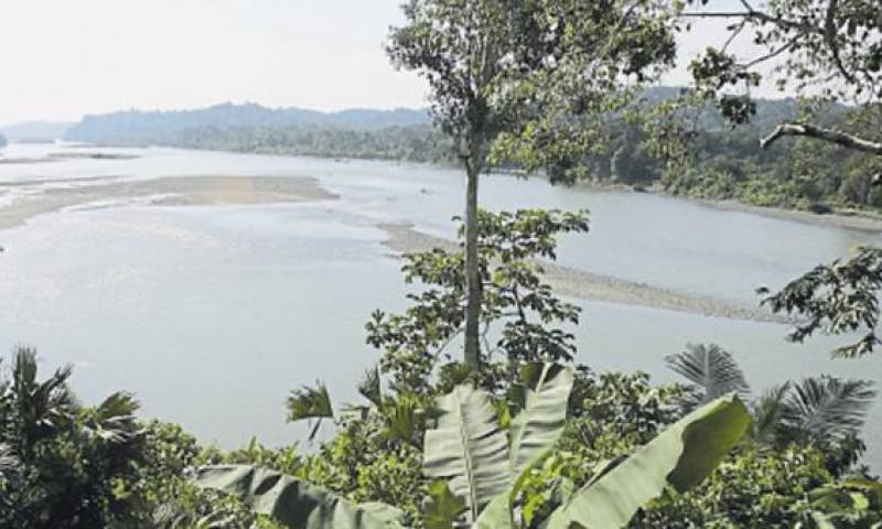 Vista panorámica del río Napo, que fue uno de los que navegó Sinclair junto a Theron Wasson. Foto: EL COMERCIO