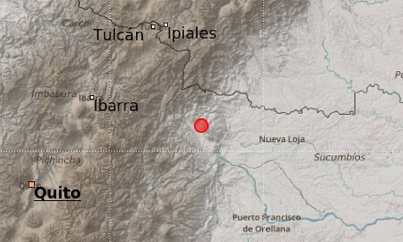 El epicentro del telúrico se localizó a 0,05 grados de latitud norte y 77,30 grados de longitud oeste, a unos 28 kilómetros de profundidad / Imagen cortesía IG