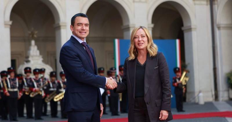 Noboa y Meloni acordaron en Roma cooperar en la lucha contra el crimen organizado y el narcotráfico / Foto: cortesía Presidencia