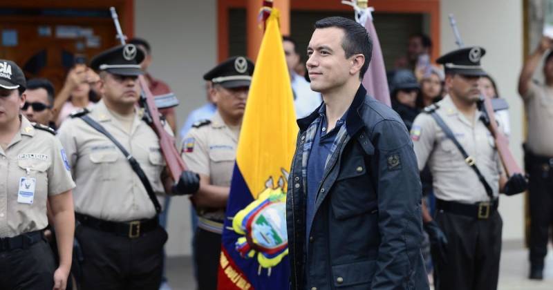 El presidente Daniel Noboa entregó la Unidad de Policía Comunitaria (UPC) en Echeandía / Foto: cortesía Presidencia