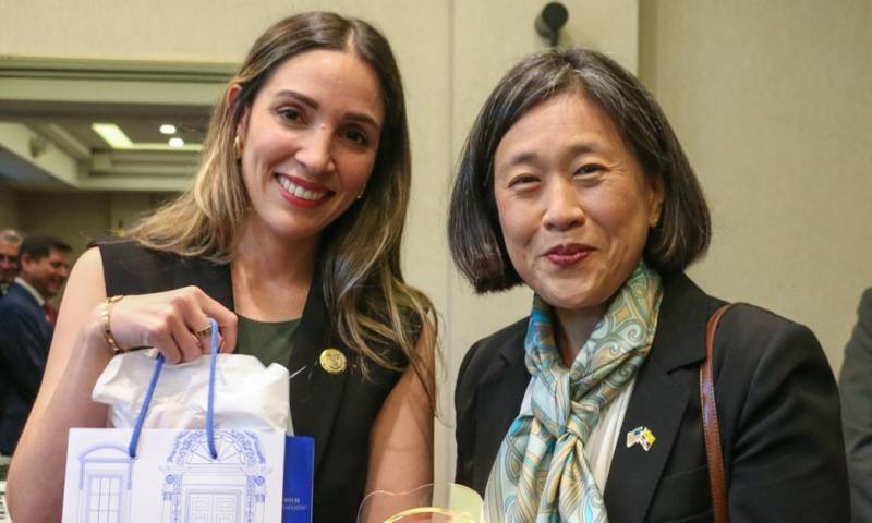 Sonsoles García dialogó con Katherine Tai, representante comercial de Estados Unidos / Foto: cortesía Ministerio de Producción