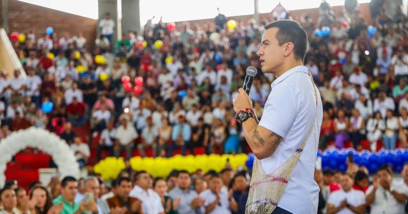 El presidente Daniel Noboa estuvo ayer en Tena / Foto: cortesía Presidencia
