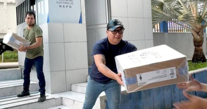 Napo fue una de las primeras provincias en recibir los paquetes electorales / Foto: cortesía CNE