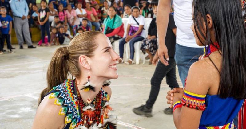 Lavinia Valbonesi se reunió con niños de Taisha, Morona Santiago / Foto: cortesía Lavinia Valbonesi